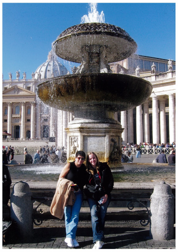 Claudia enjoying a little down time after she did a lecture in Rome, she went with a friend to St Peter’s Basilica in the Vatican City.